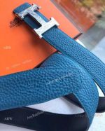 AAA Replica Hermes Blue and Black Leather Belts REVERSIBLE Belt